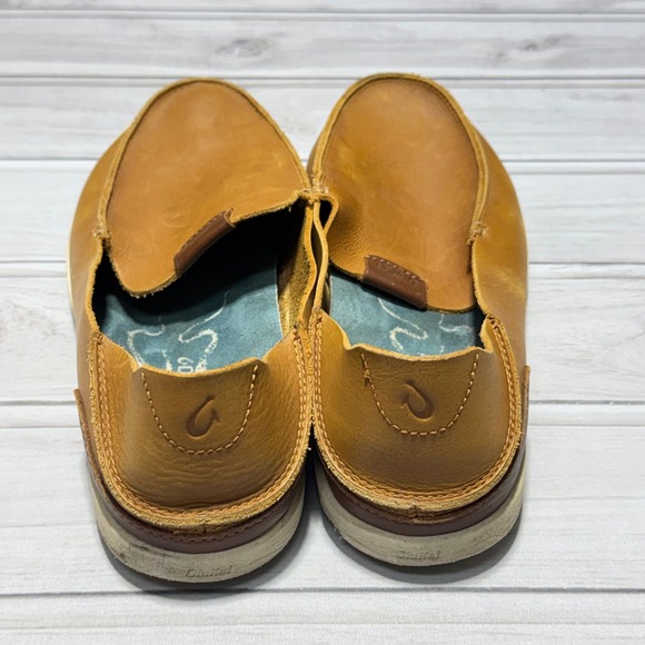 OluKai Nalukai Slip On Mens 9.5 Fox Brown Leather Loafers 10379-FX19 main image 4